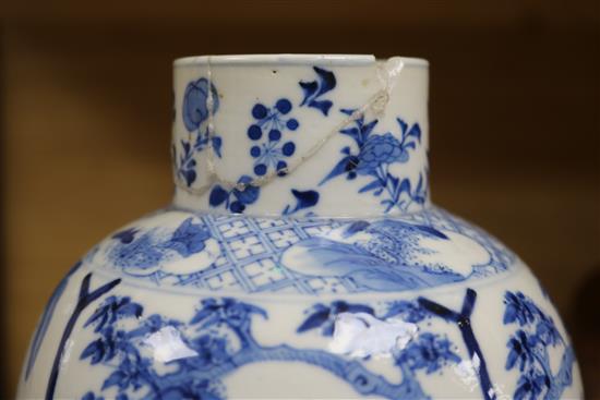 A 19th century Chinese blue and white vase